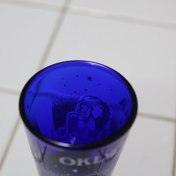 Vintage Oklahoma State Cobalt Blue Shot Glass - Picture 8 of 10